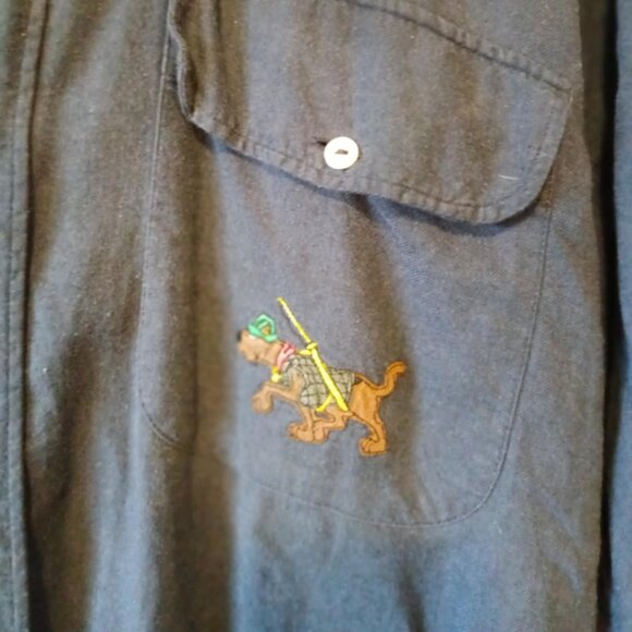 JC DE CASTELBAJAC - Embroidered blue shirt - Sz M - Picture 4 of 8